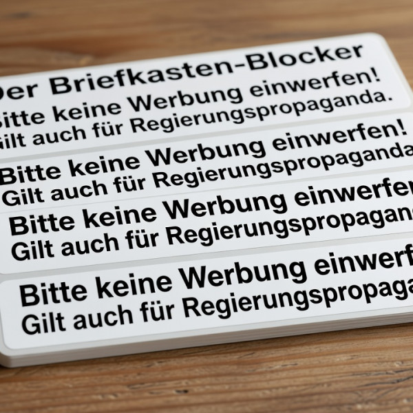 4 Stück: Briefkasten-Blocker-Aufkleber