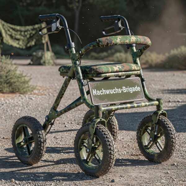 Rollator im Militärdesign